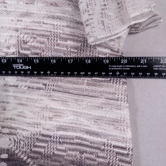 Energe World Wear Top Womens XL Gray White Crochet Lace Split Back Ombre Boho - Picture 6 of 10